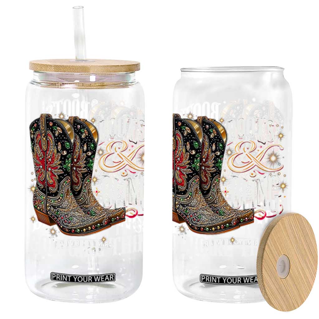 Funny Boots And Bling Its A Cowgirl Thing Glass Can Western Country Girl Boots TS11 Black Print Your Wear