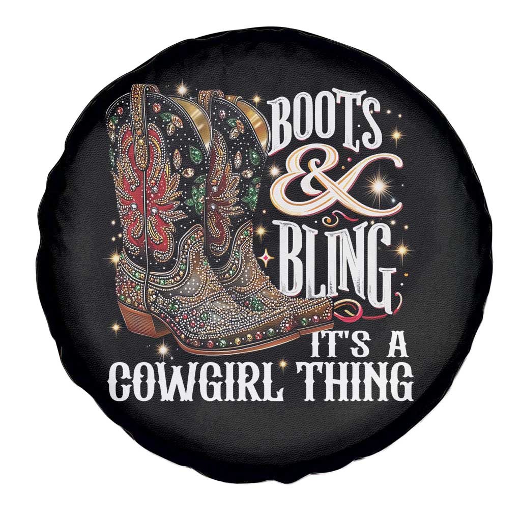 Funny Boots And Bling Its A Cowgirl Thing Spare Tire Cover Western Country Girl Boots TS11 Print Your Wear