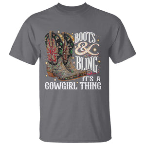 Funny Boots And Bling Its A Cowgirl Thing T Shirt Western Country Girl Boots TS11 Charcoal Print Your Wear
