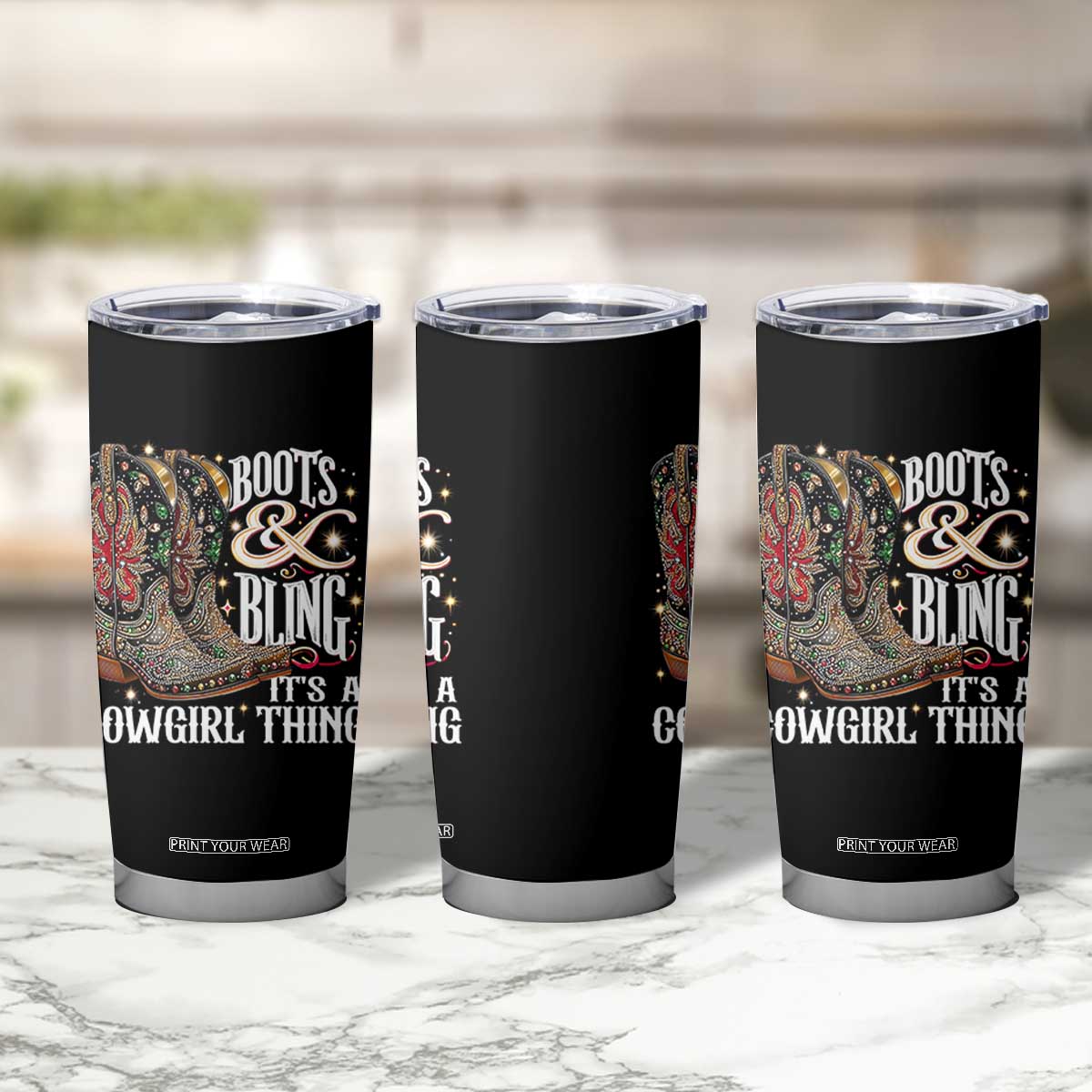 Funny Boots And Bling Its A Cowgirl Thing Tumbler Cup Western Country Girl Boots TS11 Print Your Wear