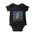 Funny Boy Mama Baby Onesie Mother's Day Checkered Lightning Bolt TS11 Black Print Your Wear