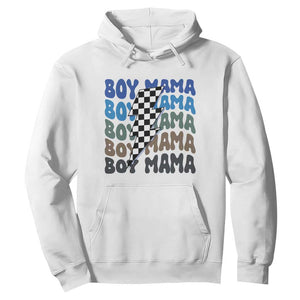 Funny Boy Mama Hoodie Mother's Day Checkered Lightning Bolt TS11 White Print Your Wear