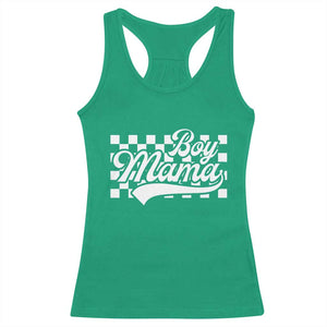 Funny Boy Mama Racerback Tank Top Mama Of Boy Checkerboard Mother's Day TS11 Irish Green Print Your Wear
