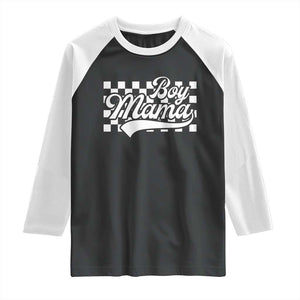 Funny Boy Mama Raglan Shirt Mama Of Boy Checkerboard Mother's Day TS11 Black White Print Your Wear