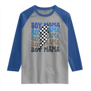 Funny Boy Mama Raglan Shirt Mother's Day Checkered Lightning Bolt TS11 Sport Gray Royal Print Your Wear