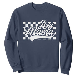 Funny Boy Mama Sweatshirt Mama Of Boy Checkerboard Mother's Day TS11 Navy Print Your Wear