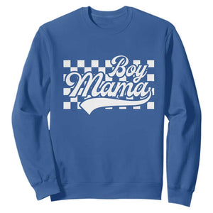 Funny Boy Mama Sweatshirt Mama Of Boy Checkerboard Mother's Day TS11 Royal Blue Print Your Wear
