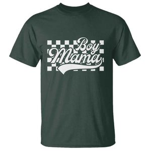 Funny Boy Mama T Shirt Mama Of Boy Checkerboard Mother's Day TS11 Dark Forest Green Print Your Wear