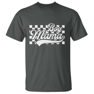 Funny Boy Mama T Shirt Mama Of Boy Checkerboard Mother's Day TS11 Dark Heather Print Your Wear
