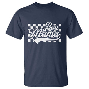 Funny Boy Mama T Shirt Mama Of Boy Checkerboard Mother's Day TS11 Navy Print Your Wear