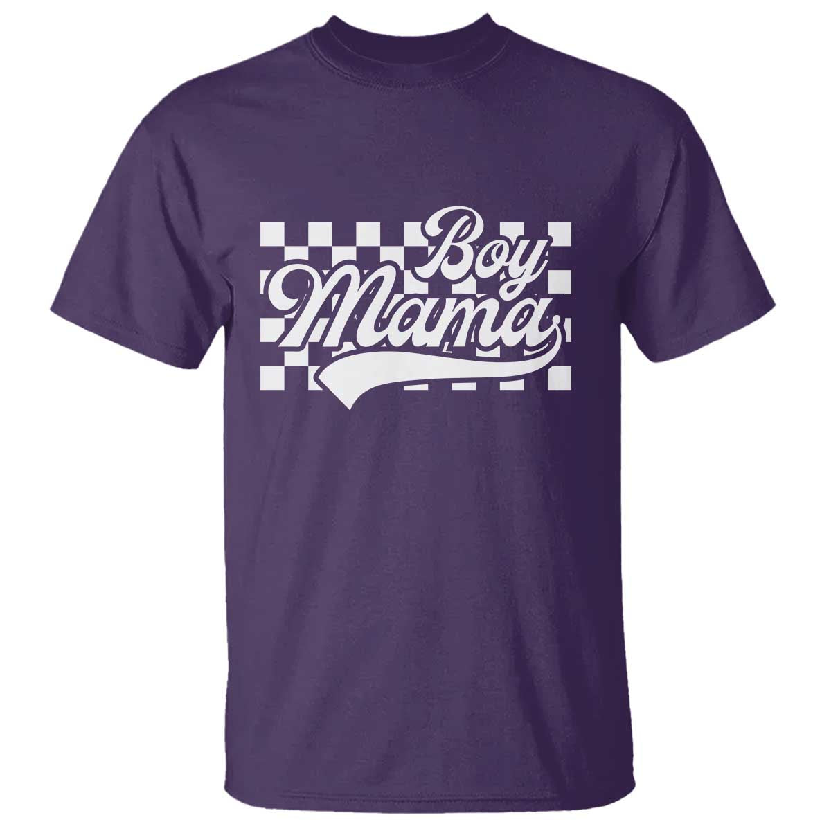 Funny Boy Mama T Shirt Mama Of Boy Checkerboard Mother's Day TS11 Purple Print Your Wear