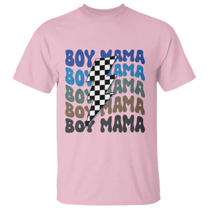 Funny Boy Mama T Shirt Mother's Day Checkered Lightning Bolt TS11 Light Pink Print Your Wear
