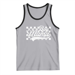 Funny Boy Mama Tank Top Mama Of Boy Checkerboard Mother's Day TS11 Athletic Heather Black Print Your Wear