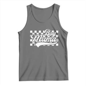 Funny Boy Mama Tank Top Mama Of Boy Checkerboard Mother's Day TS11 Black Heather Print Your Wear