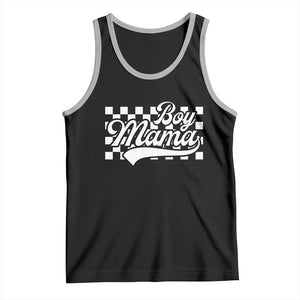 Funny Boy Mama Tank Top Mama Of Boy Checkerboard Mother's Day TS11 Black Athletic Heather Print Your Wear