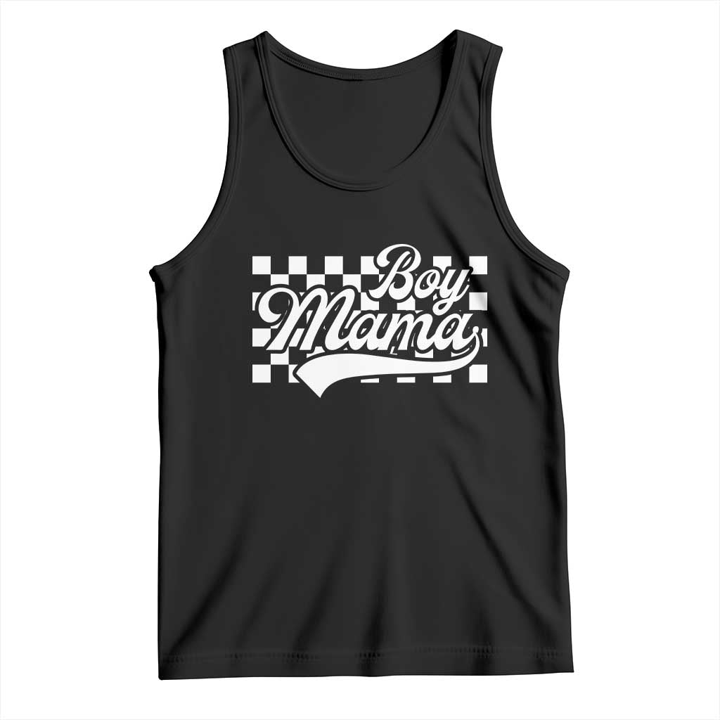 Funny Boy Mama Tank Top Mama Of Boy Checkerboard Mother's Day TS11 Black Print Your Wear