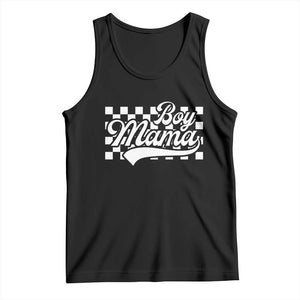 Funny Boy Mama Tank Top Mama Of Boy Checkerboard Mother's Day TS11 Black Print Your Wear