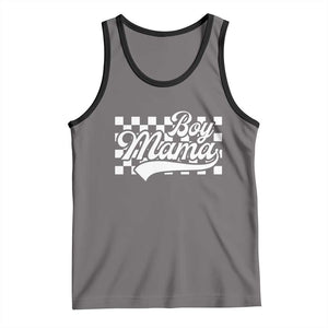 Funny Boy Mama Tank Top Mama Of Boy Checkerboard Mother's Day TS11 Deep Heather Black Print Your Wear