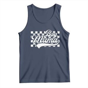 Funny Boy Mama Tank Top Mama Of Boy Checkerboard Mother's Day TS11 Navy Print Your Wear