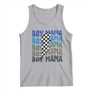Funny Boy Mama Tank Top Mother's Day Checkered Lightning Bolt TS11 Athletic Heather Print Your Wear