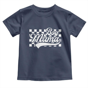 Funny Boy Mama Toddler T Shirt Mama Of Boy Checkerboard Mother's Day TS11 Navy Print Your Wear