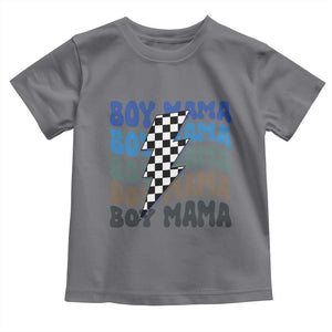 Funny Boy Mama Toddler T Shirt Mother's Day Checkered Lightning Bolt TS11 Charcoal Print Your Wear