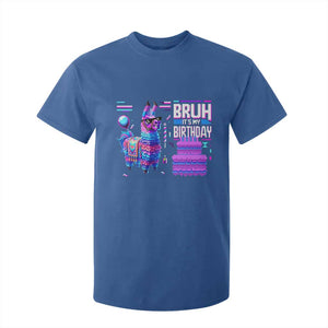 Funny Bruh It's My Birthday T Shirt For Kid Llama Pinata Gaming Bday TS11 Royal Blue Print Your Wear