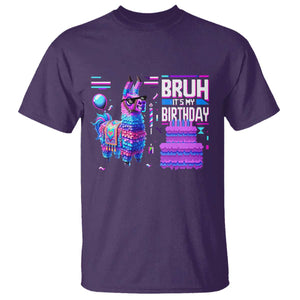 Funny Bruh It's My Birthday T Shirt Llama Pinata Gaming Bday TS11 Purple Print Your Wear