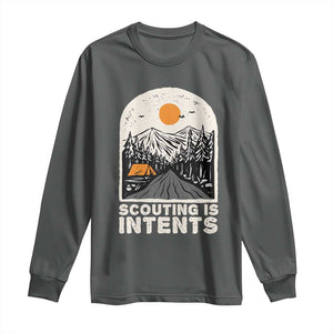Funny Camping Is Intent Long Sleeve Shirt For Camper Hiking Outdoors Adventure Lover TS02 Dark Heather Print Your Wear