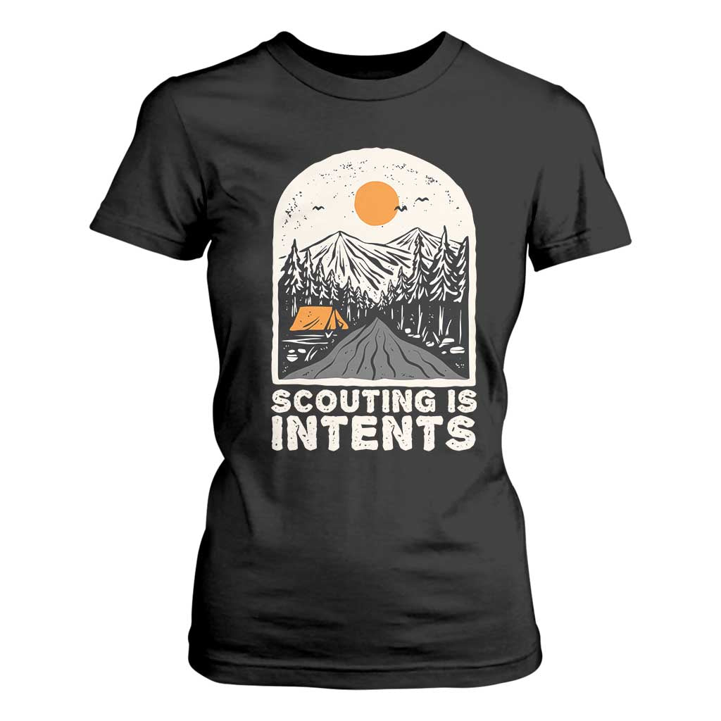 Funny Camping Is Intent T Shirt For Women For Camper Hiking Outdoors Adventure Lover TS02 Black Print Your Wear
