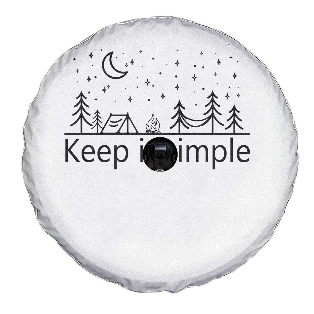 Funny Camping Spare Tire Cover Keep It Simple Outdoor Minimalist TS11 Print Your Wear