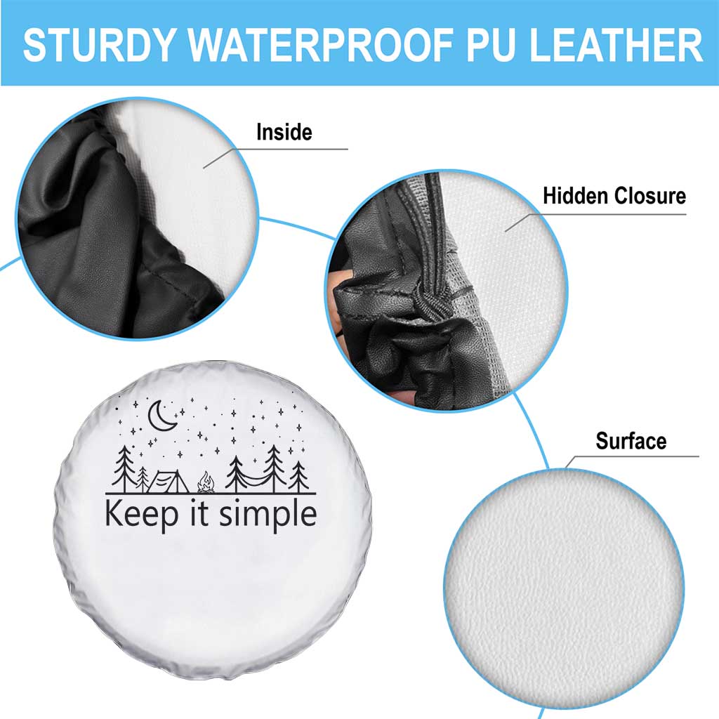 Funny Camping Spare Tire Cover Keep It Simple Outdoor Minimalist TS11 Print Your Wear