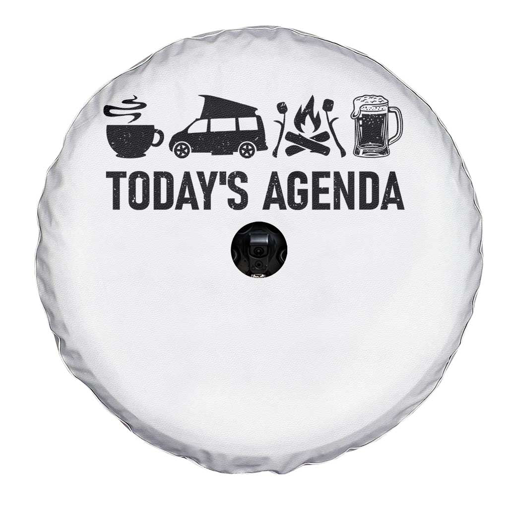 Funny Camping Spare Tire Cover Today's Agenda Coffee Van Beer Campfire TS11 Print Your Wear
