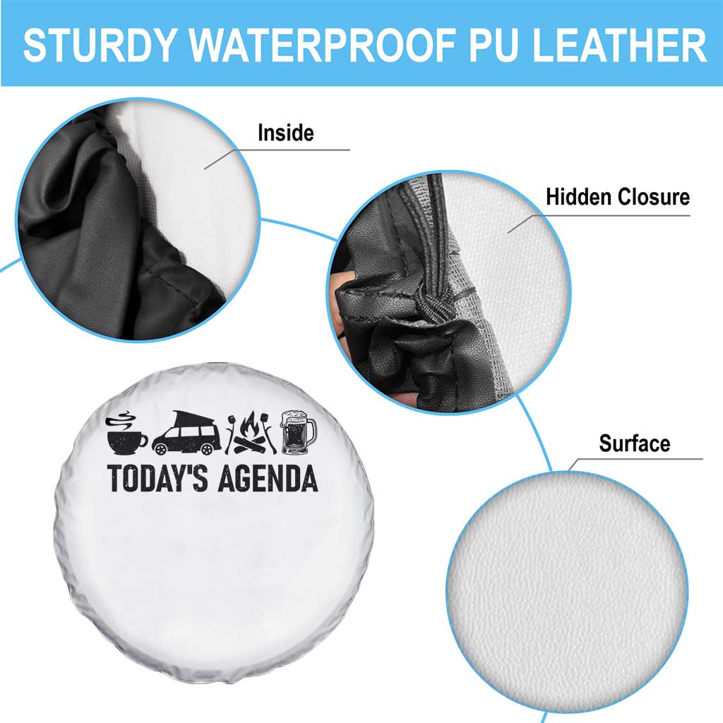 Funny Camping Spare Tire Cover Today's Agenda Coffee Van Beer Campfire TS11 Print Your Wear