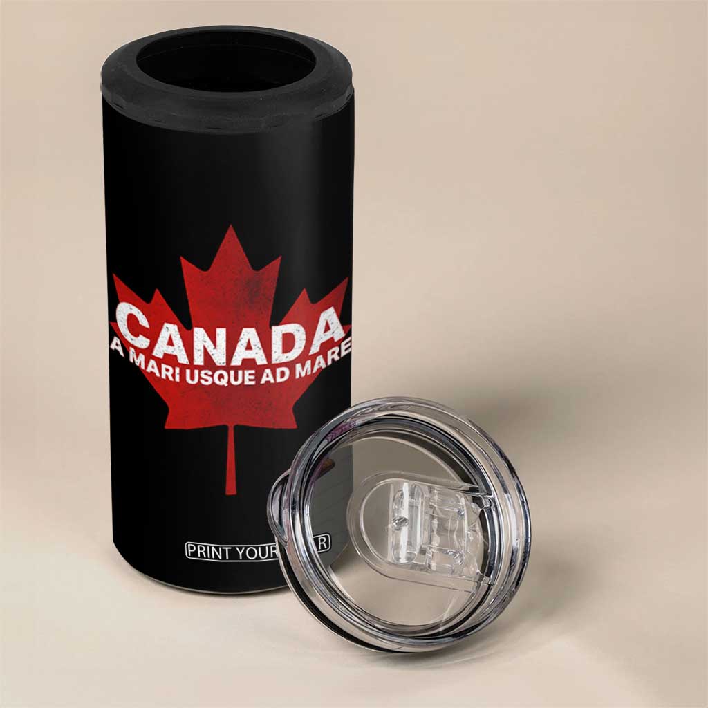 Funny Canada A Mari Usque Ad Mare 4 in 1 Can Cooler Tumbler Canadian Flag Patriotic TS11 Print Your Wear