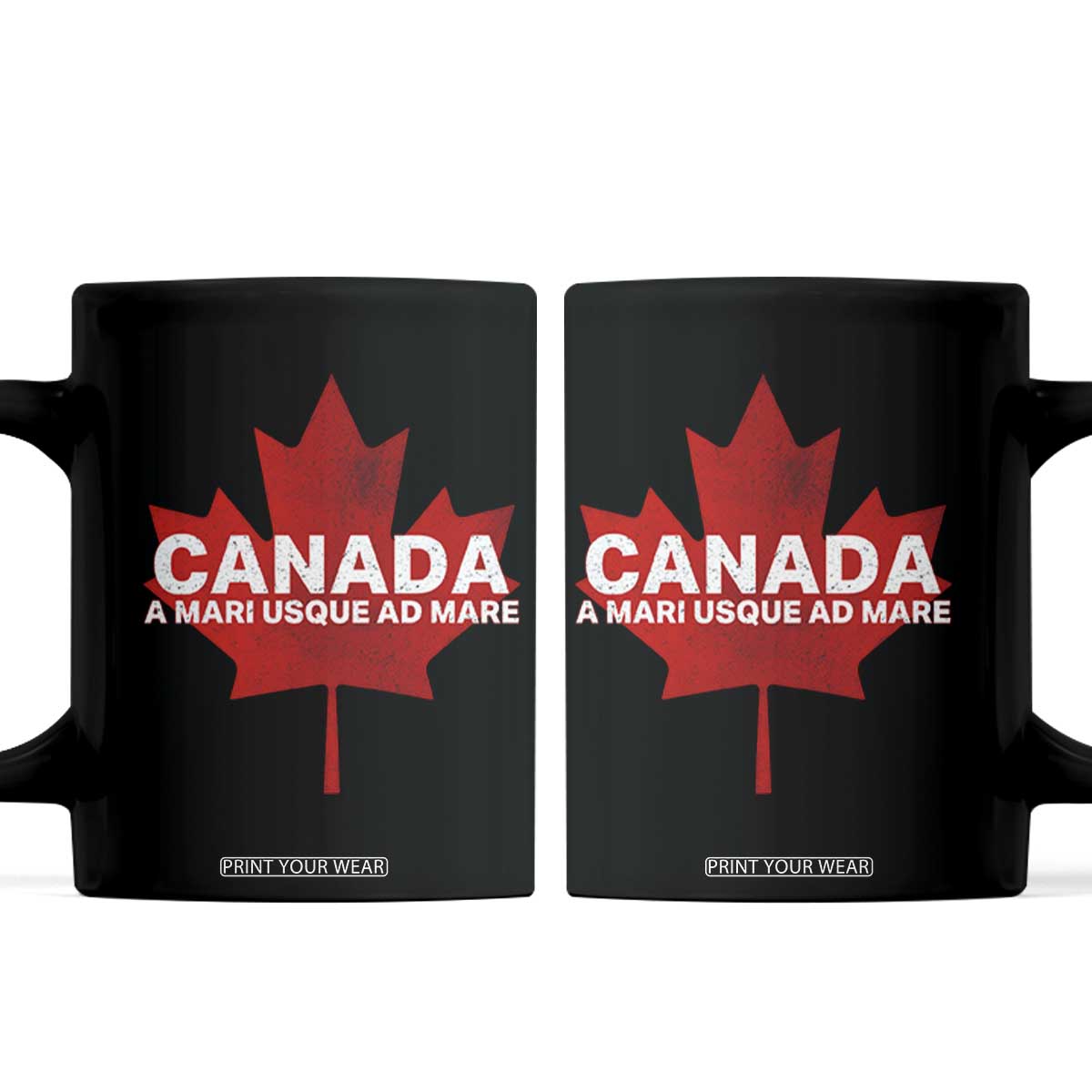 Funny Canada A Mari Usque Ad Mare Coffee Mug Canadian Flag Patriotic TS11 Black Print Your Wear