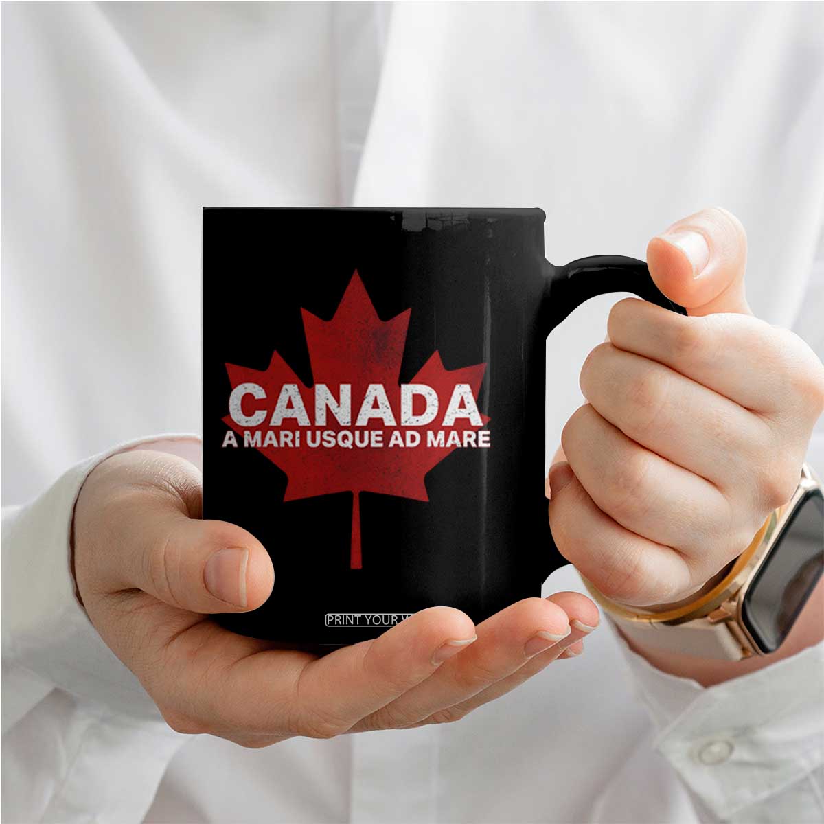 Funny Canada A Mari Usque Ad Mare Coffee Mug Canadian Flag Patriotic TS11 Print Your Wear