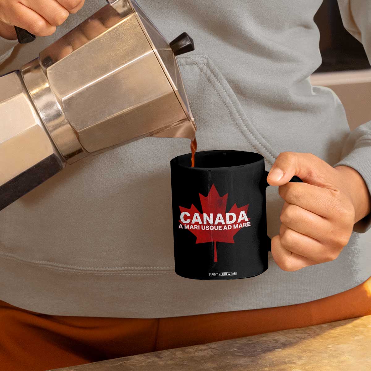 Funny Canada A Mari Usque Ad Mare Coffee Mug Canadian Flag Patriotic TS11 Print Your Wear