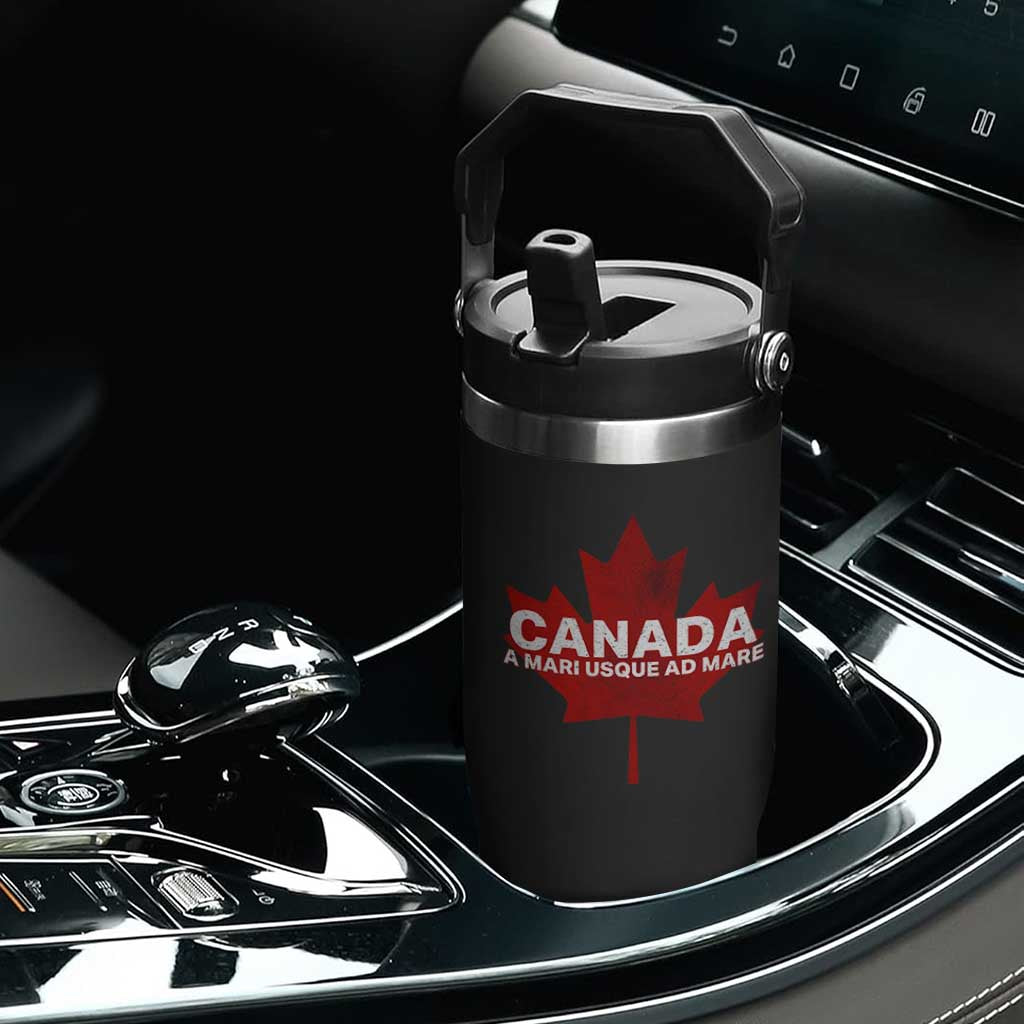 Funny Canada A Mari Usque Ad Mare Flip Straw Tumbler Canadian Flag Patriotic TS11 Print Your Wear