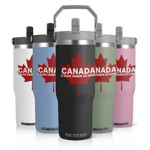 Funny Canada A Mari Usque Ad Mare Flip Straw Tumbler Canadian Flag Patriotic TS11 Print Your Wear