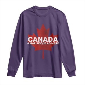 Funny Canada A Mari Usque Ad Mare Long Sleeve Shirt Canadian Flag Patriotic TS11 Purple Print Your Wear