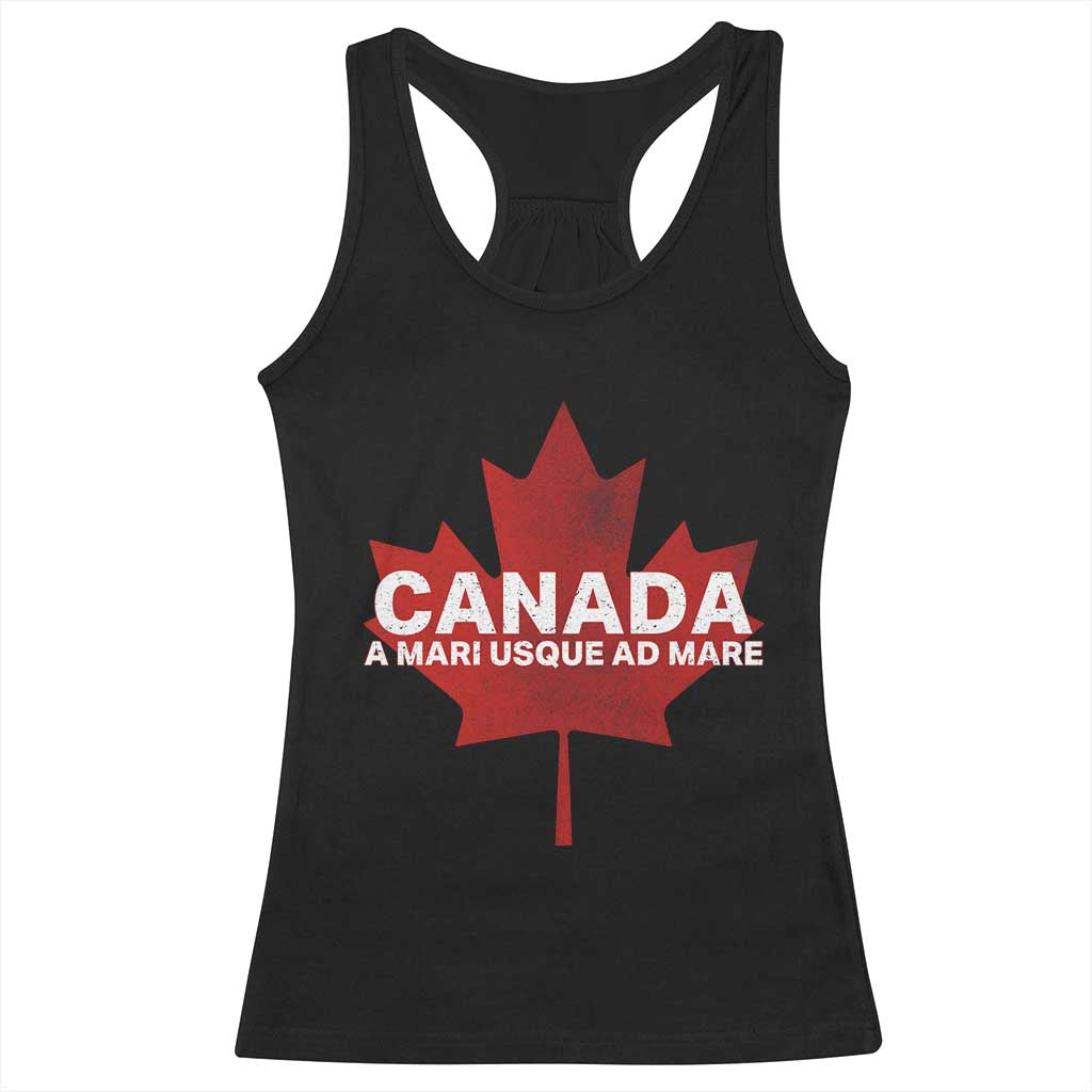 Funny Canada A Mari Usque Ad Mare Racerback Tank Top Canadian Flag Patriotic TS11 Black Print Your Wear