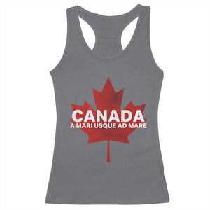 Funny Canada A Mari Usque Ad Mare Racerback Tank Top Canadian Flag Patriotic TS11 Charcoal Print Your Wear