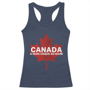 Funny Canada A Mari Usque Ad Mare Racerback Tank Top Canadian Flag Patriotic TS11 Navy Print Your Wear