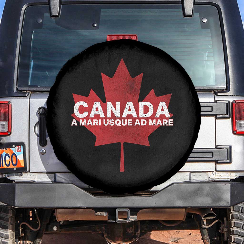 Funny Canada A Mari Usque Ad Mare Spare Tire Cover Canadian Flag Patriotic TS11 No hole Black Print Your Wear