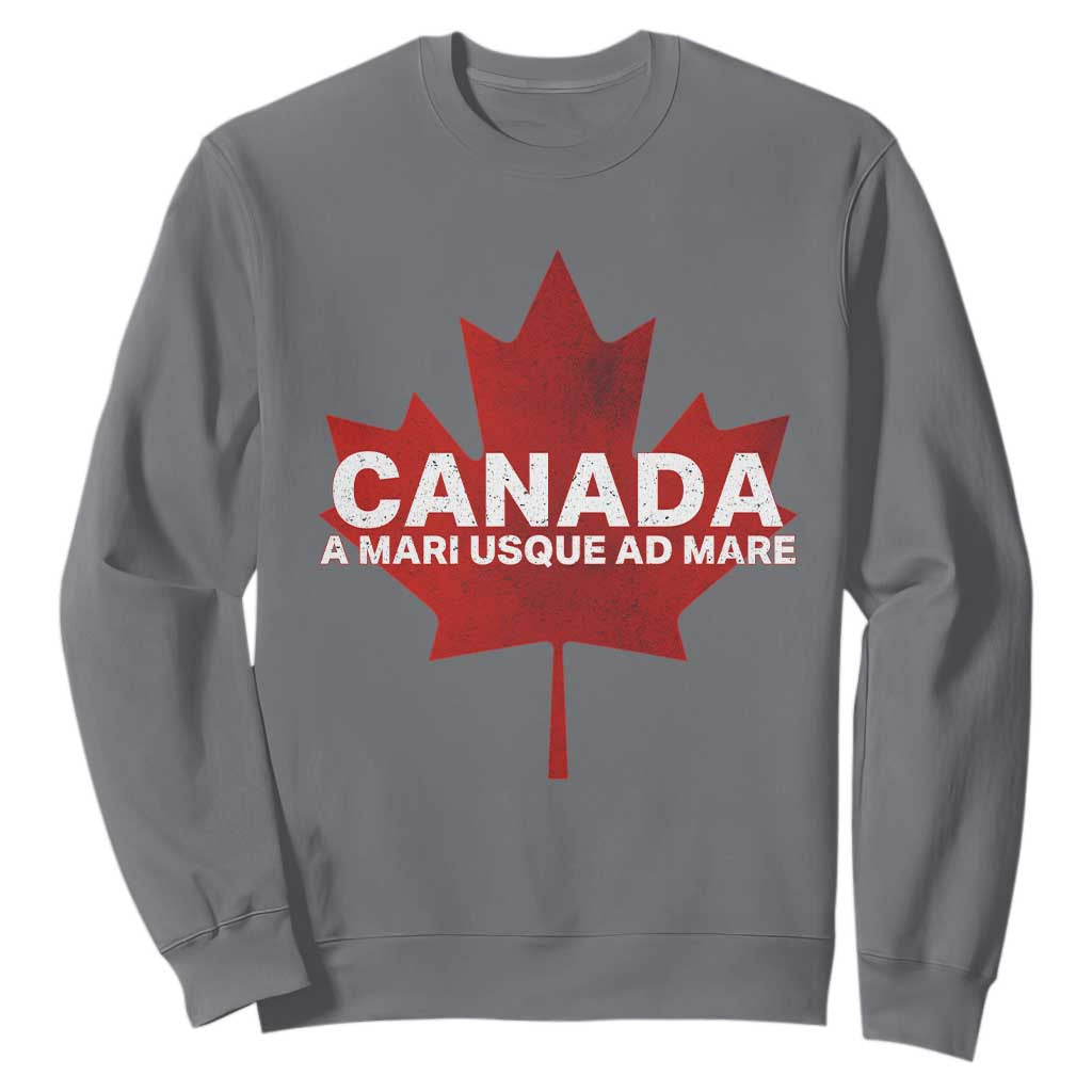 Funny Canada A Mari Usque Ad Mare Sweatshirt Canadian Flag Patriotic TS11 Charcoal Print Your Wear