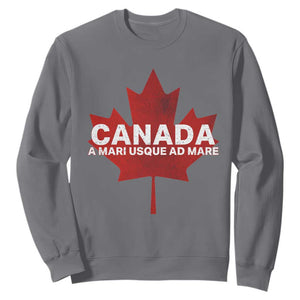 Funny Canada A Mari Usque Ad Mare Sweatshirt Canadian Flag Patriotic TS11 Charcoal Print Your Wear