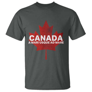 Funny Canada A Mari Usque Ad Mare T Shirt Canadian Flag Patriotic TS11 Dark Heather Print Your Wear