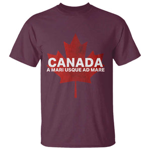 Funny Canada A Mari Usque Ad Mare T Shirt Canadian Flag Patriotic TS11 Maroon Print Your Wear