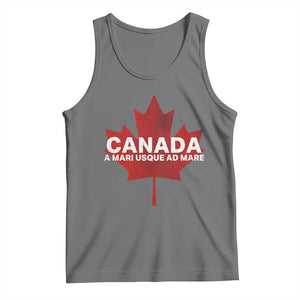 Funny Canada A Mari Usque Ad Mare Tank Top Canadian Flag Patriotic TS11 Black Heather Print Your Wear